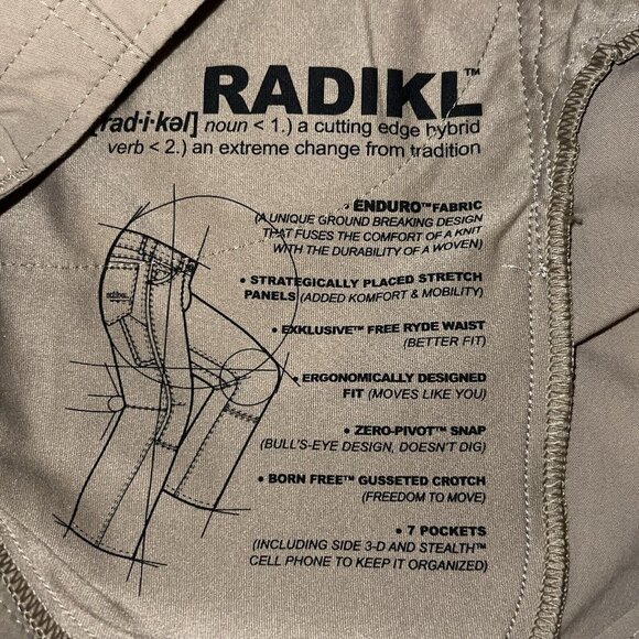 KUHL Radikl Pants Mens Size 40x32 Lightweight Stretch Hiking Trail Outdoor Khaki - Picture 5 of 9